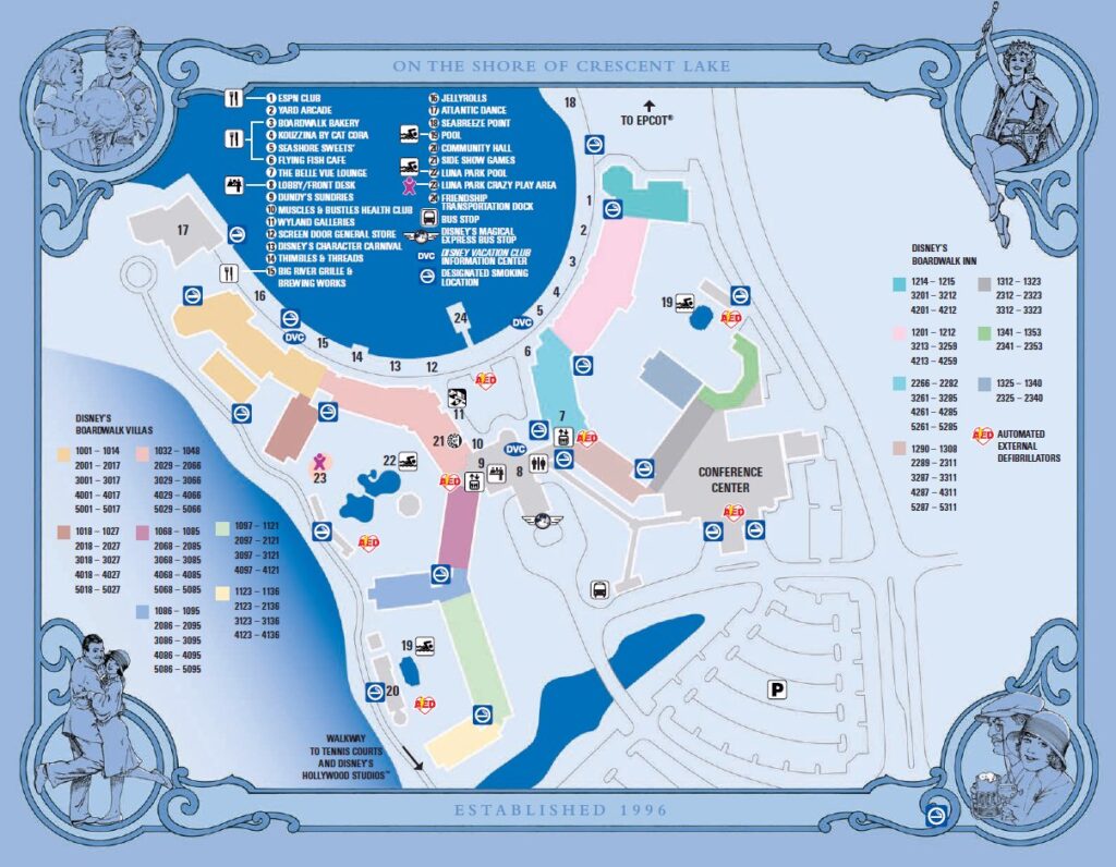 Disney's boardwalk Inn and Villas Resort Map